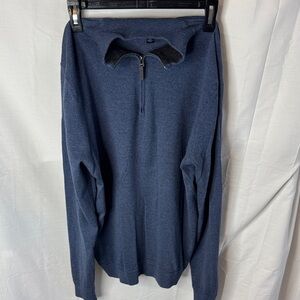 John W. Nordstrom Navy Zip-Neck Sweater